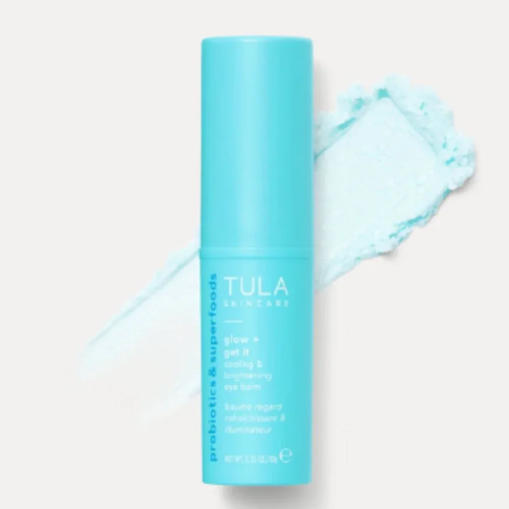NIB TULA Glow & Get It Cooling Eye Balm Brightening Stick w/ Hylauronic Acid